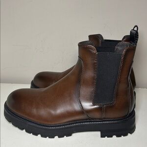 Zara Brown Leather Chelsea Boots